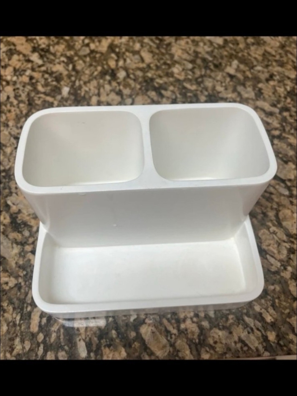 Minimalist White Double Utensil & Vanity Tray Organizer